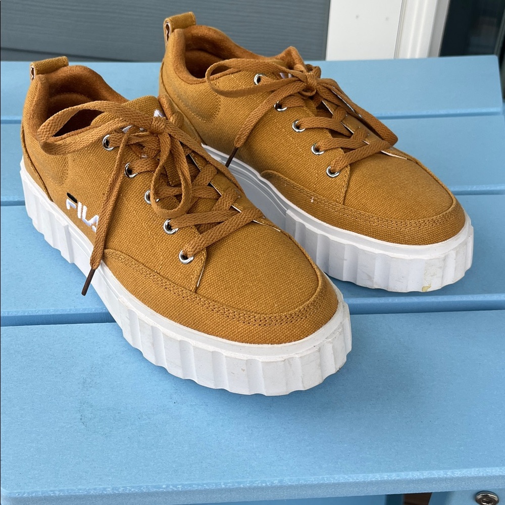 Fila Ochre Canvas Sneakers with White Sole